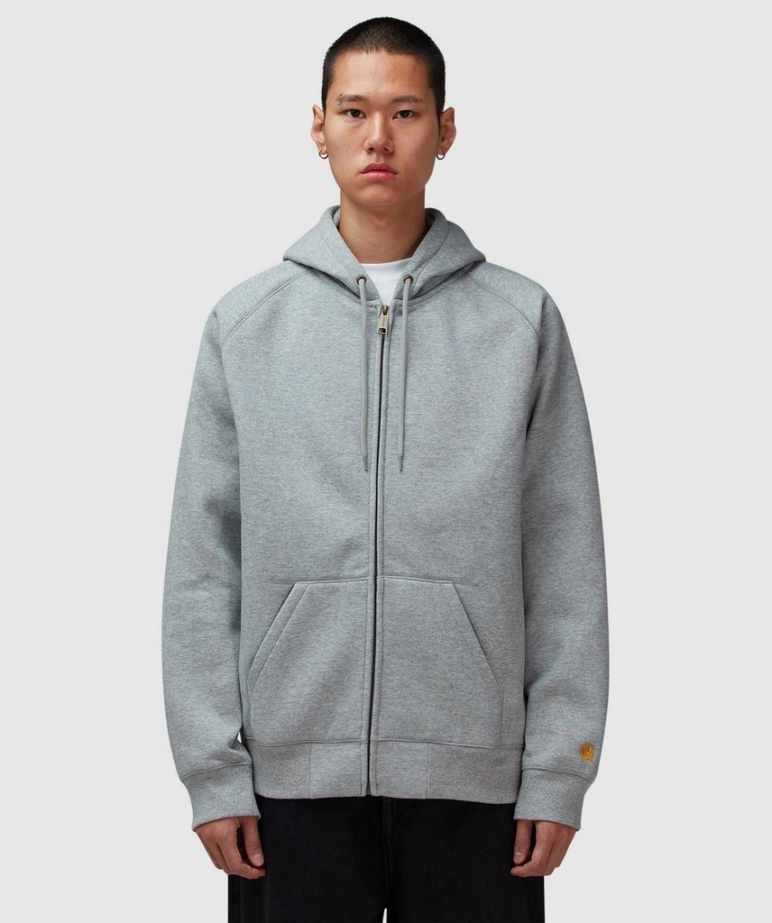 Carhartt WIP Chase Zip Hoodie (Grey Heather / Gold - S) - Size S